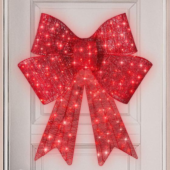 Imagem de Decoração de Laço de Natal Pré-iluminado Best Choice - 36cm com 90 LEDs