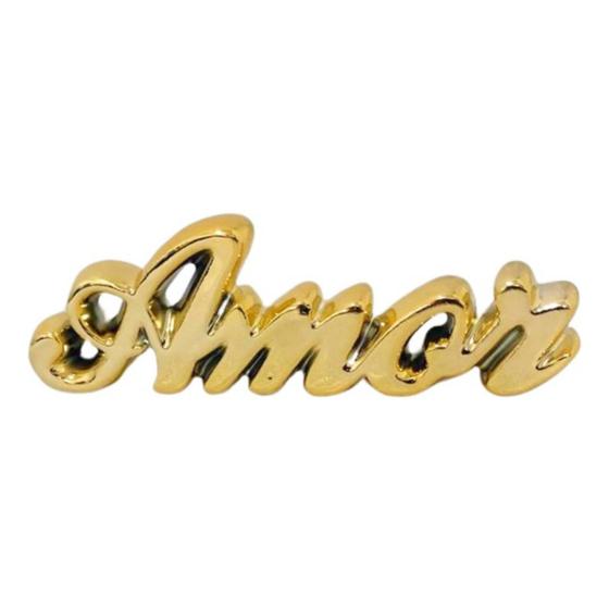 Decoração de Mesa - Amor Dourado Cerâmico para Sala Rack Estante ...