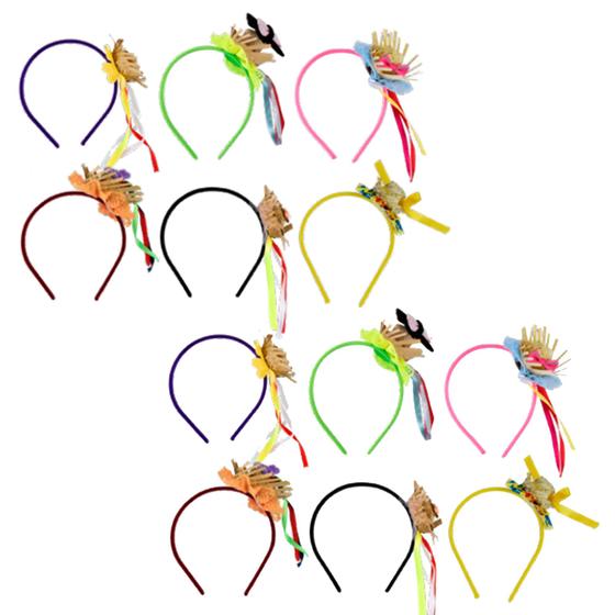 Imagem de Decoração festa junina Tiara com Chapéu Palha cor Sortida