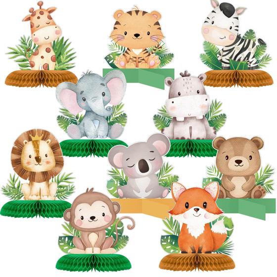 Imagem de Decoração: Gueevin, 10 peças, tema de safári para bebês, animais da selva