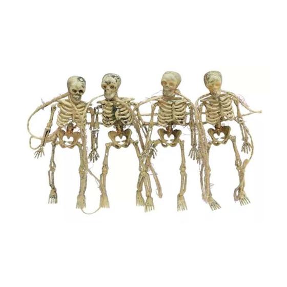 Imagem de Decoração Halloween Esqueletos Realistas Pequenos no Varal pra Enfeitar