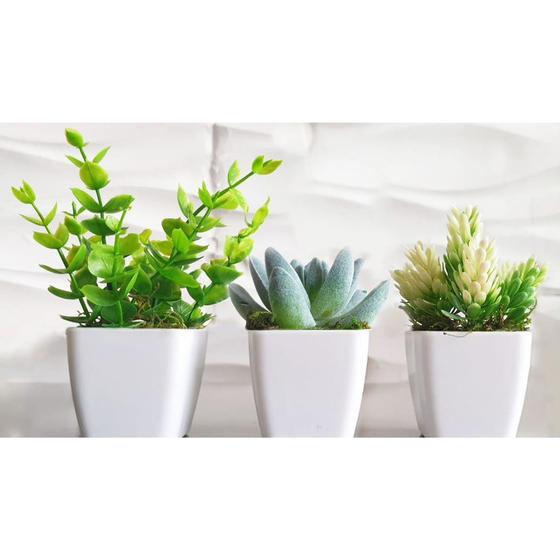 Decoração para sala prateleira de banheiro com mini vaso suculentas artificiais é boa?