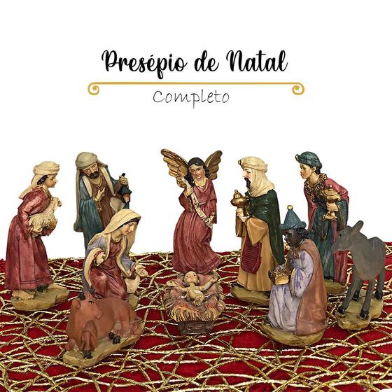 Imagem de Decoração Presépio de Natal Completo com 11 Peças Resina