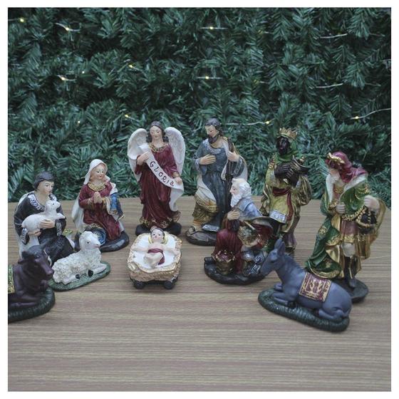 Imagem de Decoração Presépio De Natal Nascimento Jesus 11 Peças 15Cm