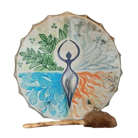 Imagem de Decoração Shaman Drum Firlar Tree Of Life 25 cm com bastão