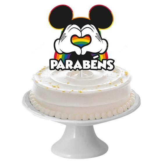 Imagem de Decoração Topo de Bolo Festa Mickey Arco-Íris - 01 unidades - Regina -