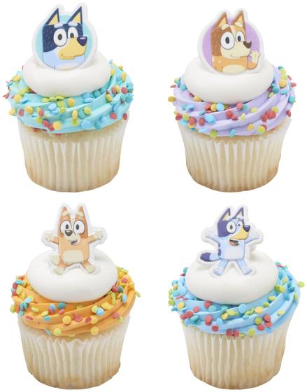 Imagem de Decorações de cupcake DecoPac Bluey So Much Fun Rings, pacote com 72