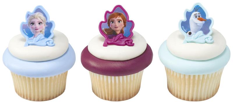 Imagem de Decorações de cupcake e anéis DecoPac Frozen II  pacote com 24