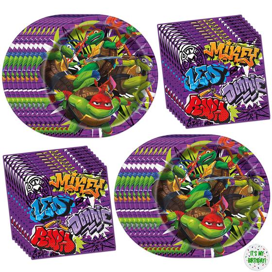 Imagem de Decorações de festa Teenage Mutant Ninja Turtle 16 pratos e 16 guardanapos