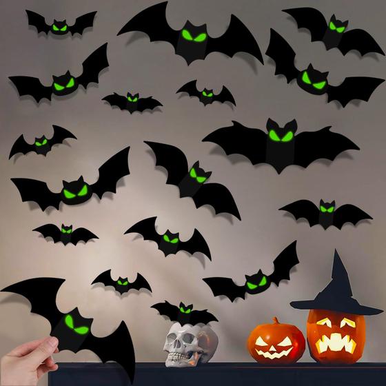 Imagem de Decorações de Halloween DIYASY 144 unidades Glow in The Dark Bats