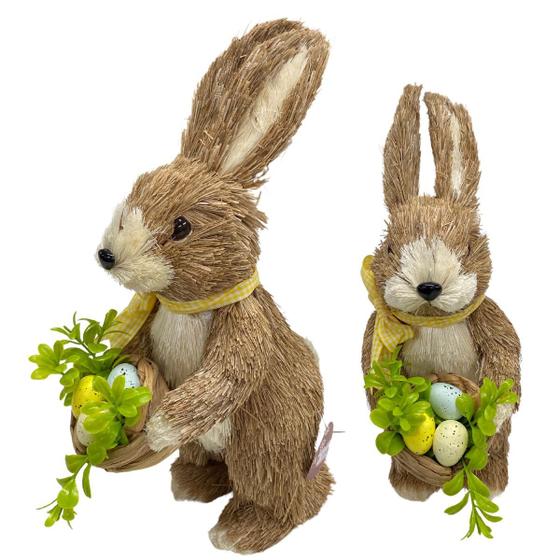 Imagem de decore com coelho de páscoa com cesta cheio de ovos