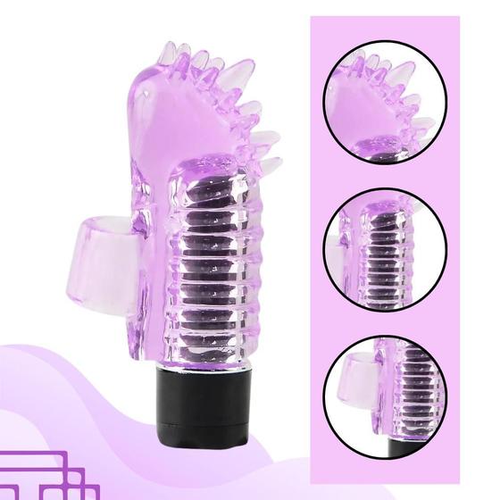 Imagem de Dedeira Com Mini Vibrador Em Silicone Finger Vibrator Com Saliências Massageadoras - Sexy Import  Sex Shop