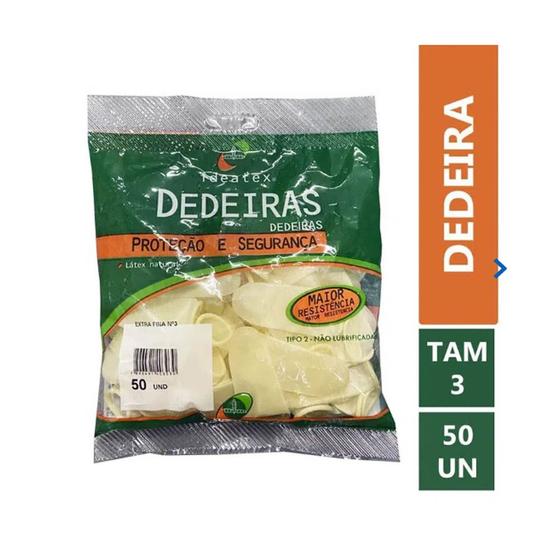 Imagem de Dedeira de Látex Ideatex N.3 com 50 unidades