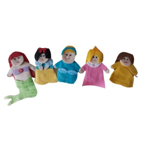 Imagem de Dedoches de Feltro - Princesas - 5 Personagens - Multicolorido - Kits e Gifts