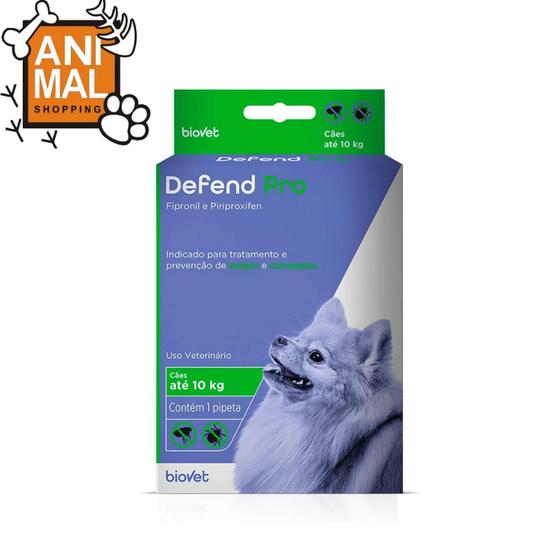 Imagem de Defend Pro para Cães até 10 kg Biovet 1 pipeta - Antipulgas e Carrapatos