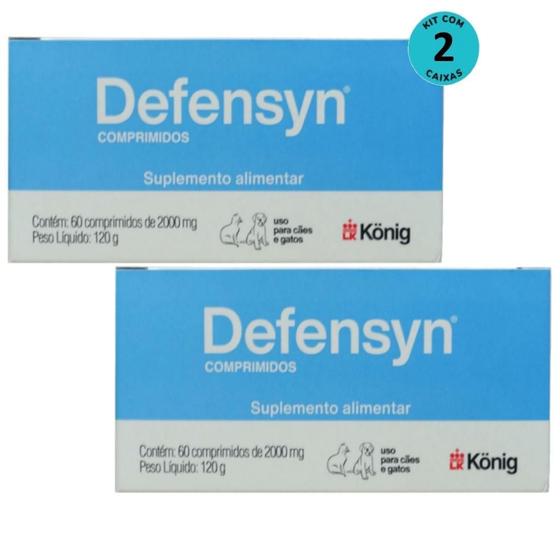 Imagem de Defensyn 2000Mg Com 60 Comp. Cães E Gatos Knig Kit Com 2