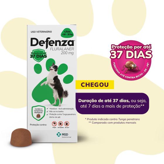 Imagem de Defenza 200mg 10-20kg Antipulgas Carrapatos E Sarna  Caes