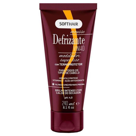 Imagem de Defrizante Mousse Vinho 240ml - Softhair