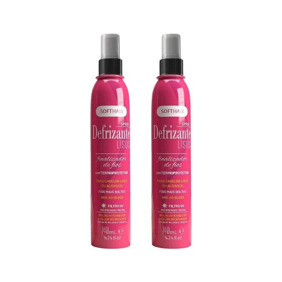 Imagem de Defrizante Soft hair 140ml Spray Lisos - Kit C/ 2un