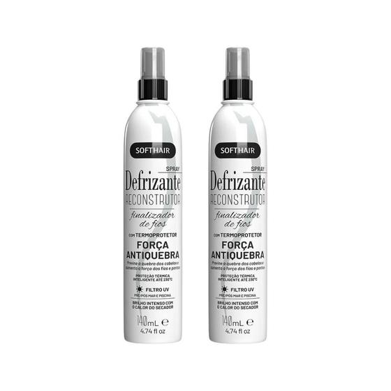 Imagem de Defrizante Soft Hair 140Ml Spray Reconstrutor - Kit Com 2Un