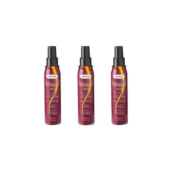 Imagem de Defrizante Soft Hair 140Ml Spray Vinho - Kit Com 3Un