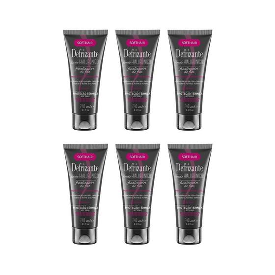 Imagem de Defrizante Soft Hair 240 Ml Acido Hialuronico - Kit Com 6Un