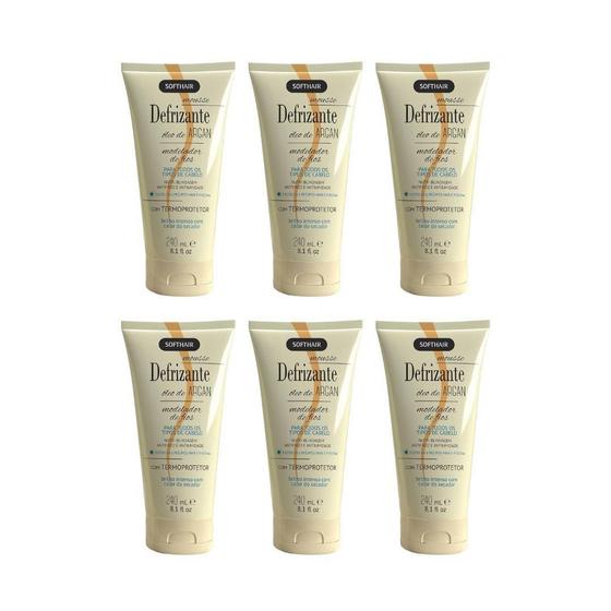 Imagem de Defrizante Soft Hair 240 Ml Argan - Kit Com 6Un