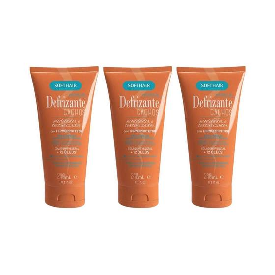 Imagem de Defrizante Soft Hair 240 Ml Cachos - Kit Com 3Un