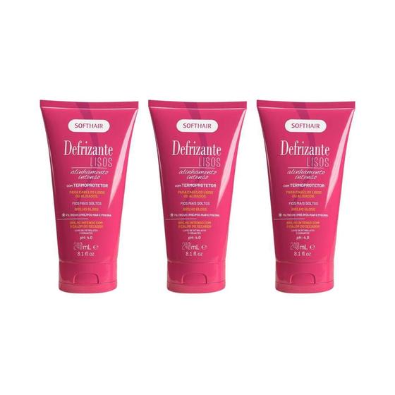 Imagem de Defrizante Soft Hair 240 Ml Lisos - Kit Com 3Un