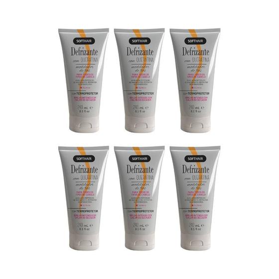 Imagem de Defrizante Soft Hair 240 Ml Queratina - Kit Com 6Un