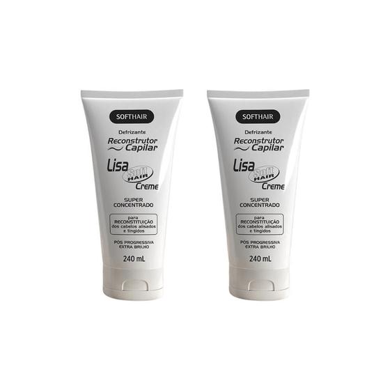 Imagem de Defrizante Soft Hair 240 Ml Reconstr Lisa Creme-Kit C/2Un