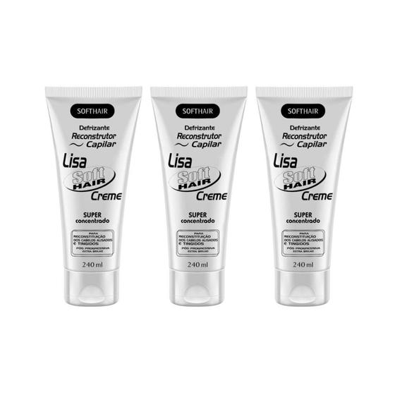 Imagem de Defrizante Soft Hair 240 Ml Reconstruror Lisa Creme - 3Un