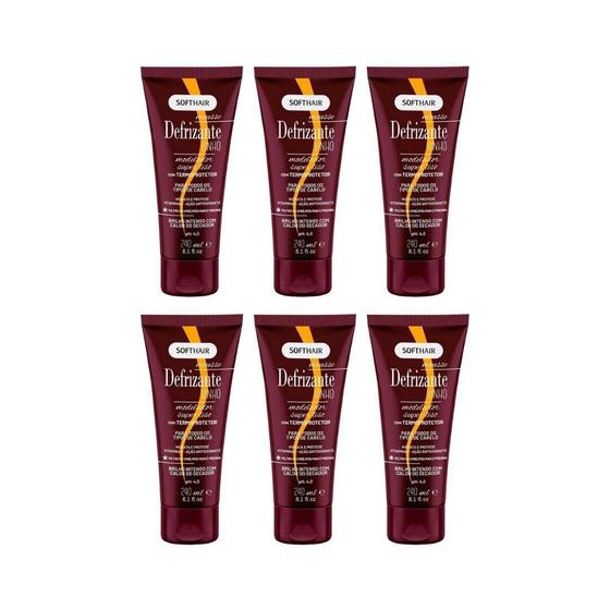 Imagem de Defrizante Soft Hair 240 Ml Vinho - Kit Com 6Un