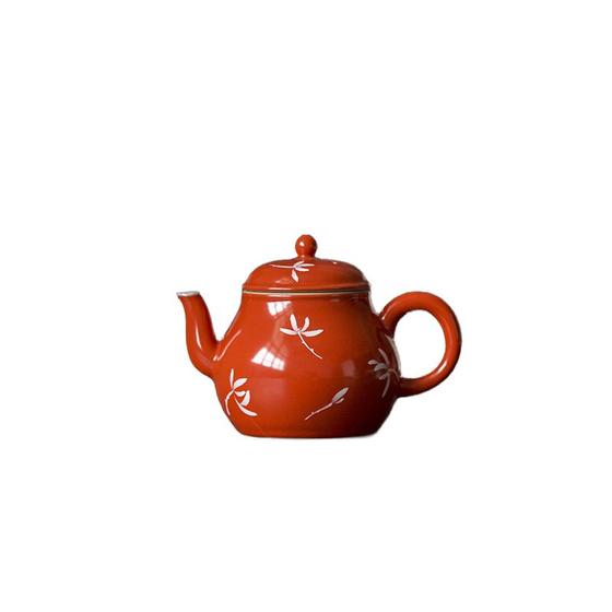 Imagem de Dehua Cerâmica Cerleco Retro Red Casa Bule Chaleira Quente e Frio Pote Kungfu Chá Set Tea Maker  Bules