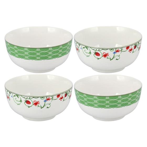 Imagem de Delicata Tigela Bonechina Verde Home&Co 500ml 4 Peças