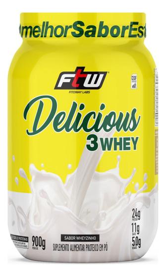 Imagem de Delicious 3 Whey Proteína Hidrolisada Concentrada E Isolada Pote 900g Ftw 