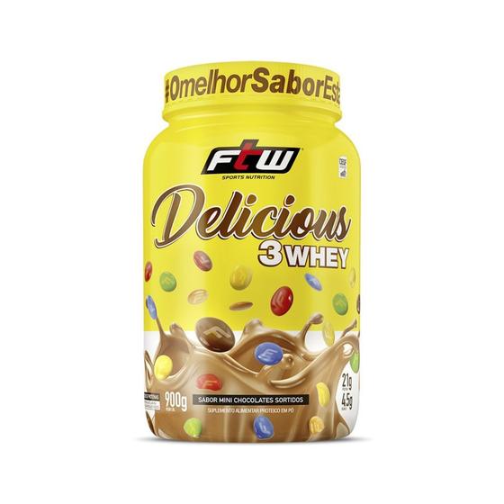 Imagem de Delicious 3Whey (900g) - Sabor: Mini Chocolates Sortidos