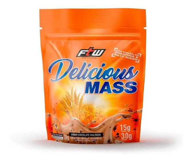 Delicious Mass Hipercalórico 3kg Auxilia Formação Músculos FTW