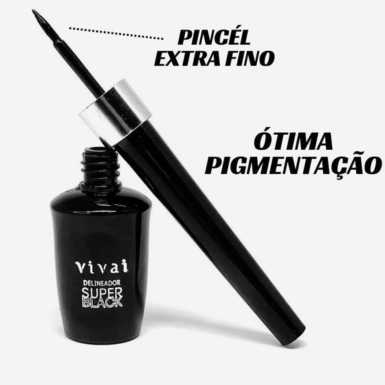 Imagem de Delineador Líquido Vivai Ótima Pigmentação Delineado Fácil