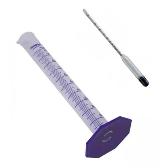 Imagem de Densímetro Uso Geral 1,000 A 1,100 G/cm3 Massa Especifica + Proveta 250 mL