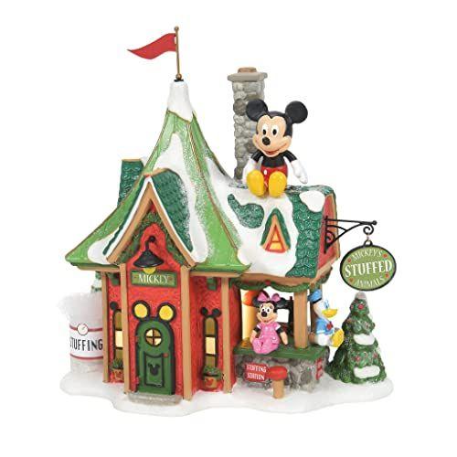 Imagem de Departamento 56 Polo Norte Disney Village Mickey's Stuffed Animals Lit Building, 6,34 em A x 3,19 em L x 5,51 em L, Multicolor