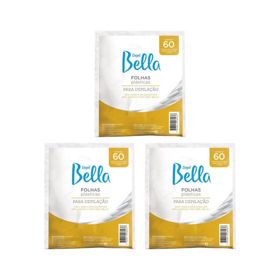 Imagem de Depil Bella Folhas Plasticas Depilaçao 60 Folhas - Kit C/3un