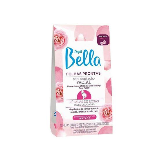 Imagem de Depil Bella Pétalas De Rosas Folhas Depilatórias Prontas Facial C/16
