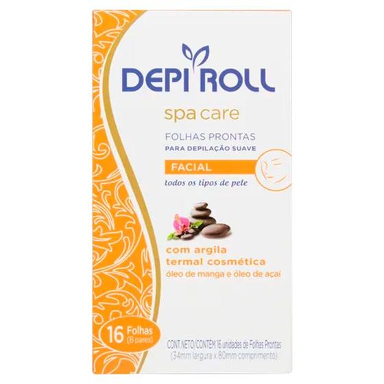 Imagem de Depilador DepiRoll Spa Care Folhas Prontas Facial com 16 Unidades