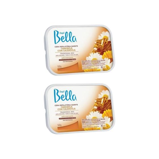 Imagem de Depilatorio Depil Bella Cera 500G Camomila - Kit Com 2Un