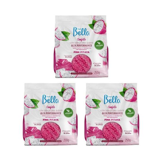Imagem de Depilatorio Depil Bella Cera Confete 250G Pink - Kit Com 3Un