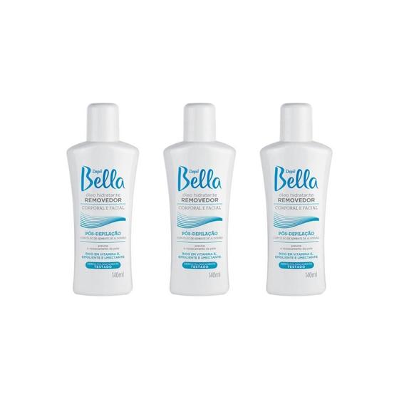 Imagem de Depilatorio Depil Bella Oleo Removedor 140Ml - Kit Com 3Un