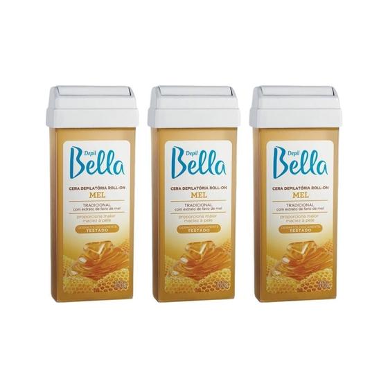 Imagem de Depilatorio Depil Bella Roll-On Mel 100G - Kit Com 3Un