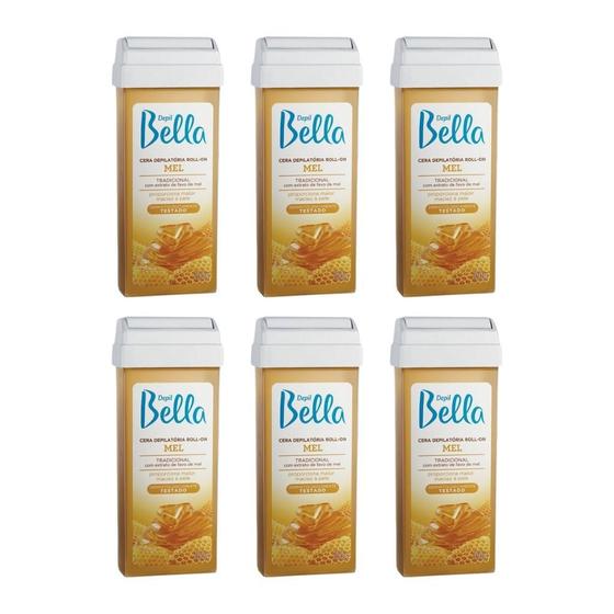 Imagem de Depilatorio Depil Bella Roll-On Mel 100G - Kit Com 6Un