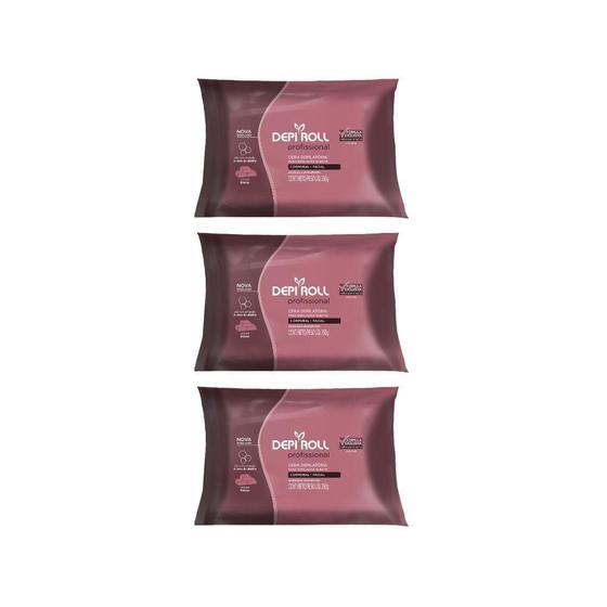 Imagem de Depilatorio Depiroll Cera 250G Blocos Rosa - Kit Com 3Un